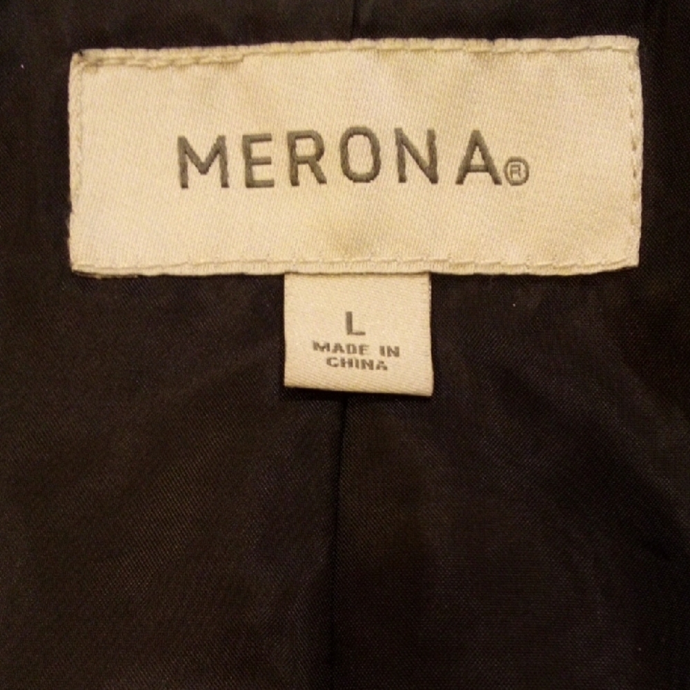 Merona Black and White Checkered Trench Coat - Picture 5 of 5